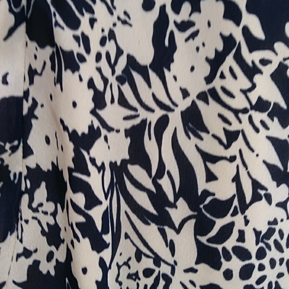 J. G. Hook Floral Tropical A-Line Lined Midi Skirt 10 Navy Blue Cream - Picture 5 of 14